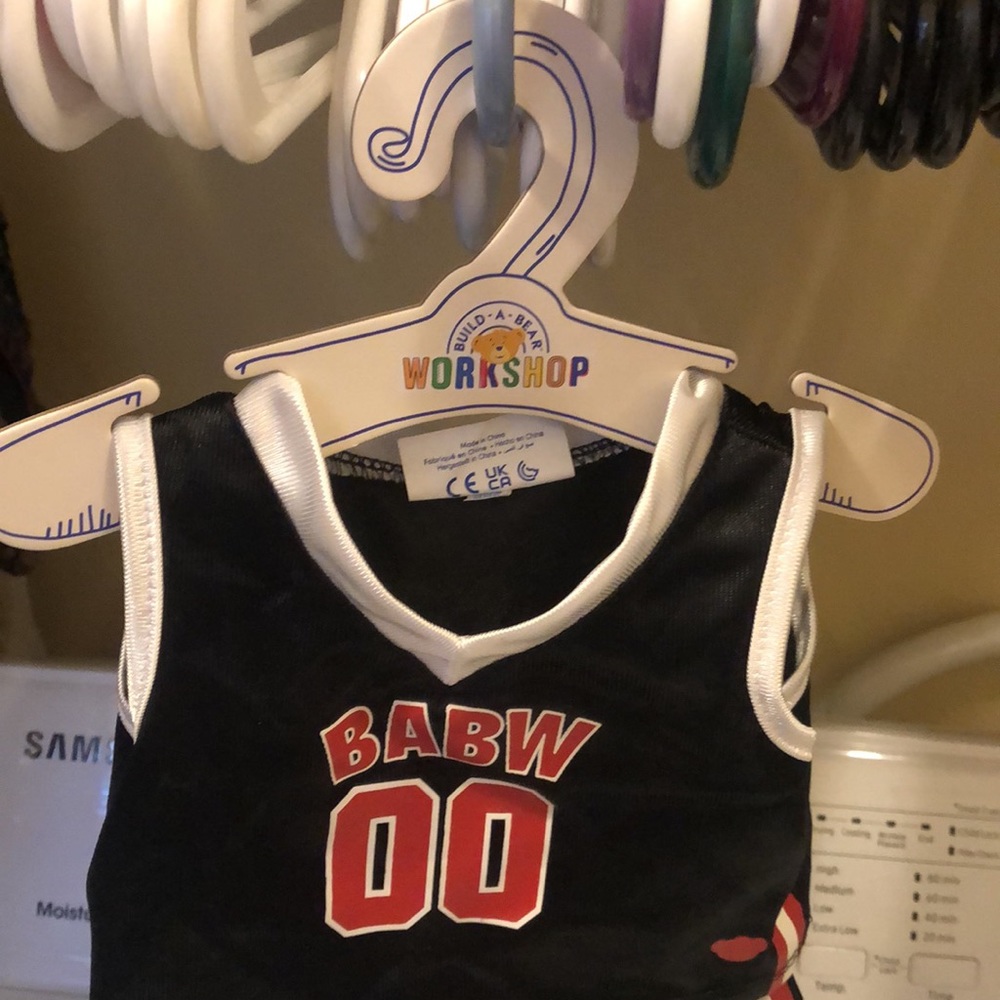 BAB basket ball out fit on hanger and shoes. - Picture 3 of 6